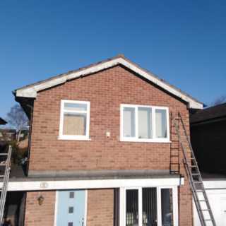 Wide shot of home before fascia job